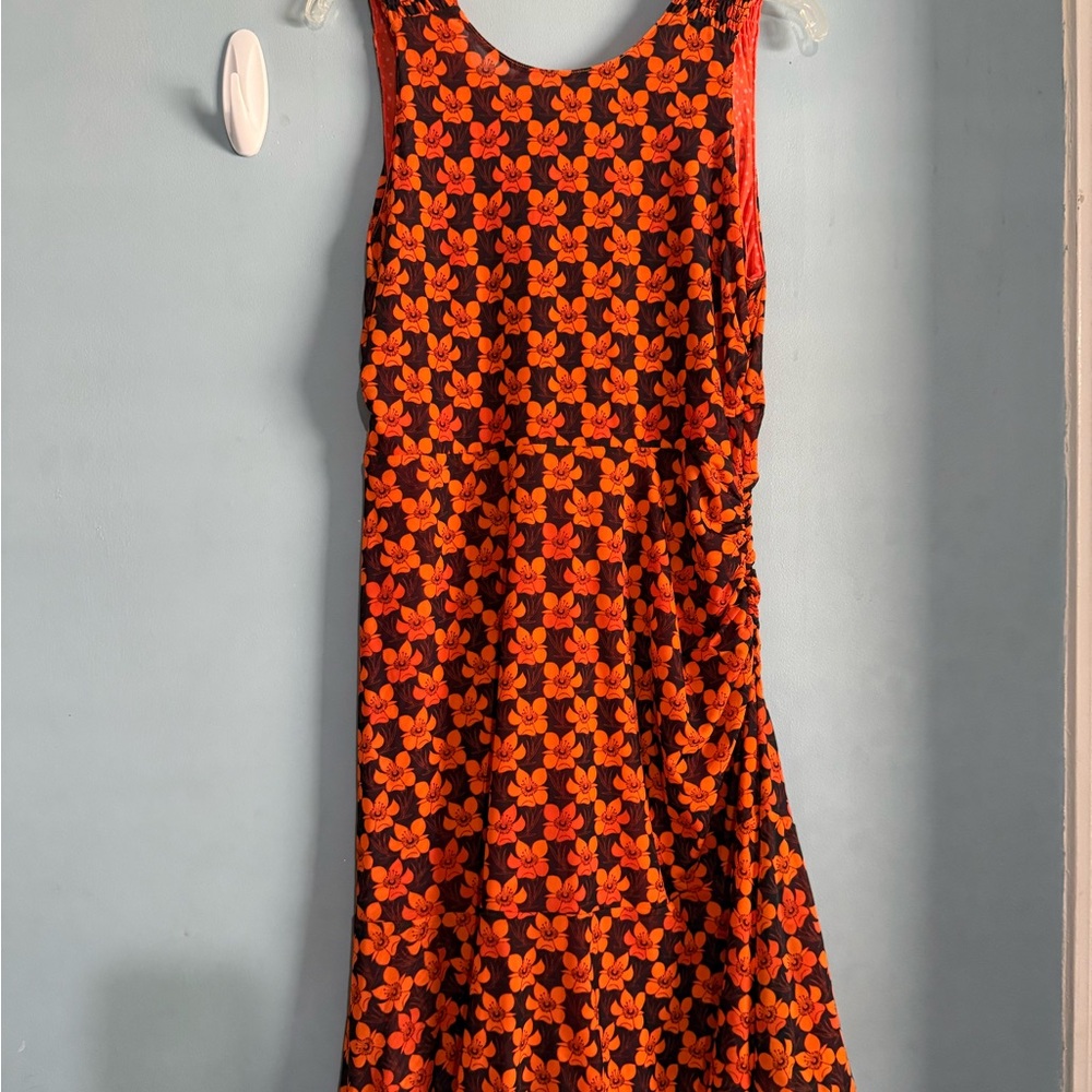 CAbi Orange and Black Floral Midi Dress - Picture 10 of 16